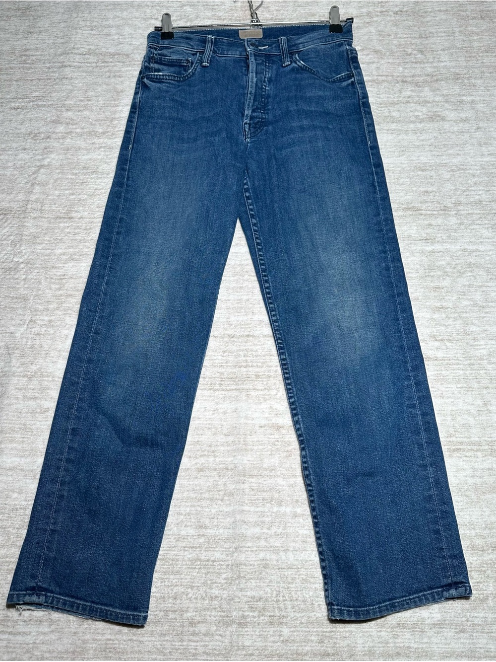 MOTHER Straight-Leg Jeans in Dark Blue Wash